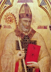 St. Nicholas, far left panel of the Badia Altarpiece (detail)